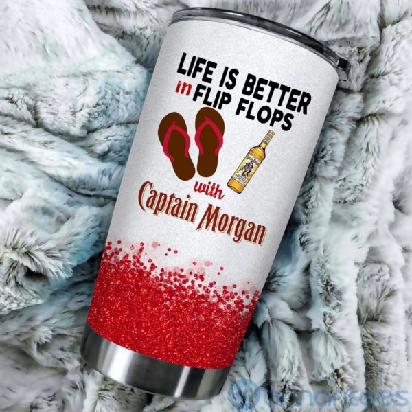 Life Is Better In Flip Flops With Captian Morgan Tumbler Product Photo