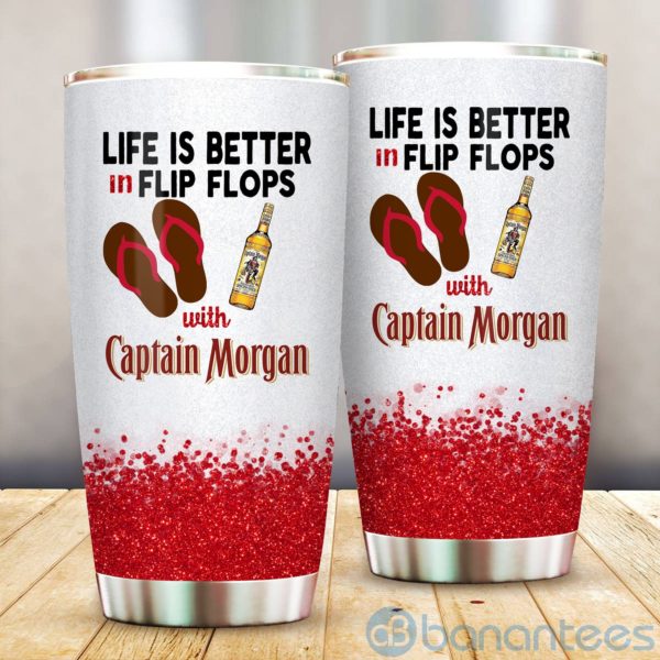 Life Is Better In Flip Flops With Captian Morgan Tumbler Product Photo