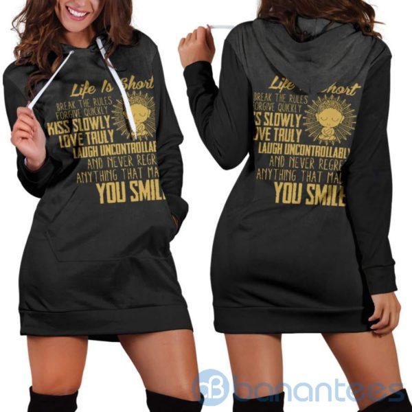 Life is Short Hoodie Dress For Women Product Photo