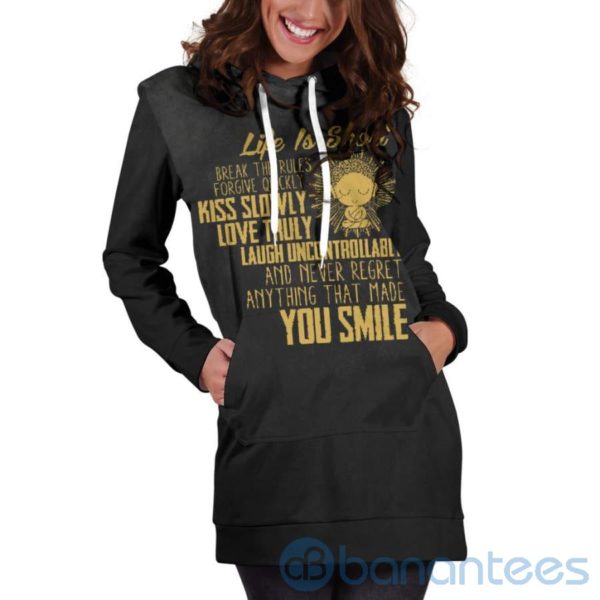 Life is Short Hoodie Dress For Women Product Photo