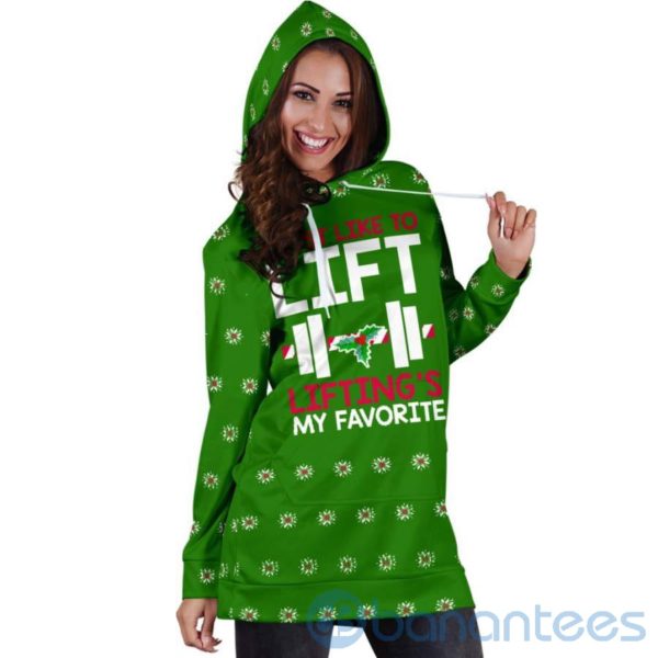 Lifting's My Favorite Christmas Hoodie Dress For Women Product Photo