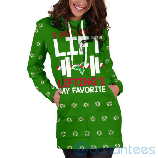 Lifting's My Favorite Christmas Hoodie Dress For Women Product Photo