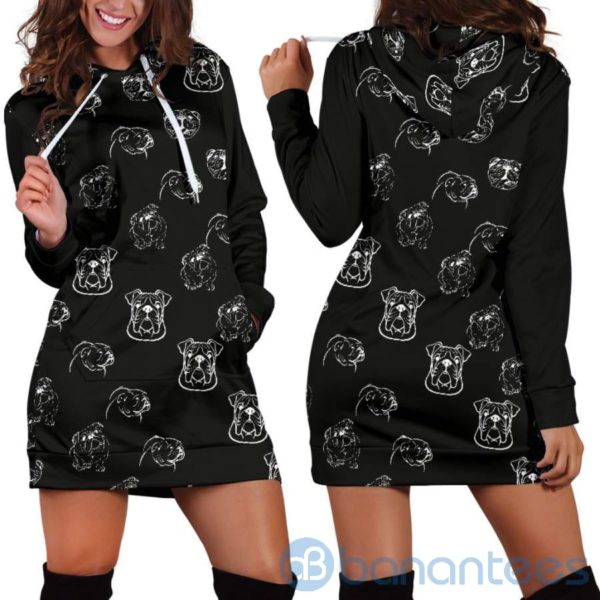 Lined Bulldogs Hoodie Dress For Women Product Photo