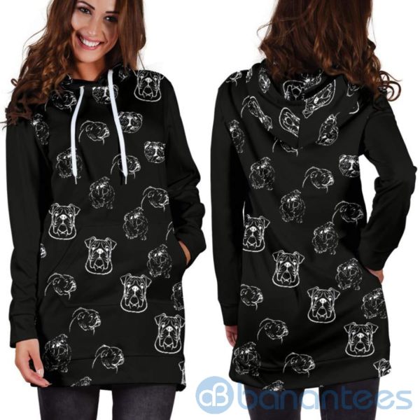 Lined Bulldogs Hoodie Dress For Women Product Photo