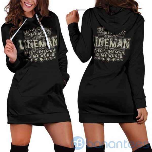 Lineman Is My World Hoodie Dress For Women Product Photo