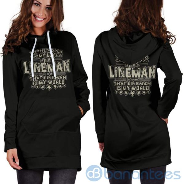 Lineman Is My World Hoodie Dress For Women Product Photo