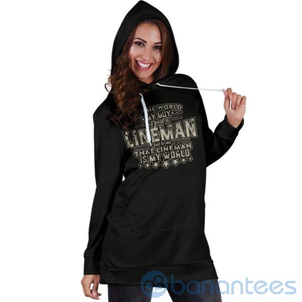 Lineman Is My World Hoodie Dress For Women Product Photo