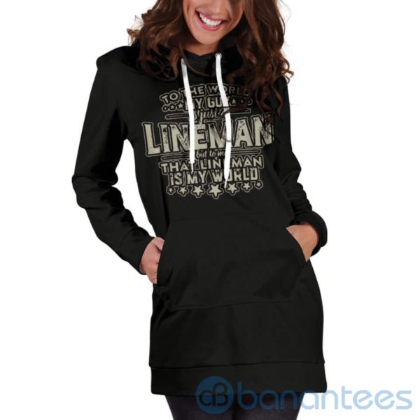Lineman Is My World Hoodie Dress For Women Product Photo