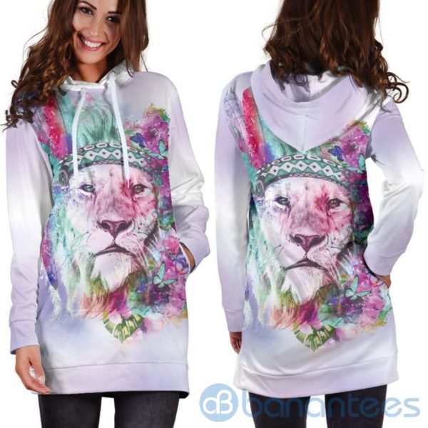 Lion Colorful Hoodie Dress For Women Product Photo