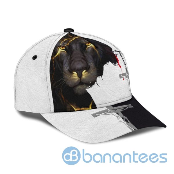 Lion Jesus Faith Black And White All Over Printed 3D Cap Product Photo