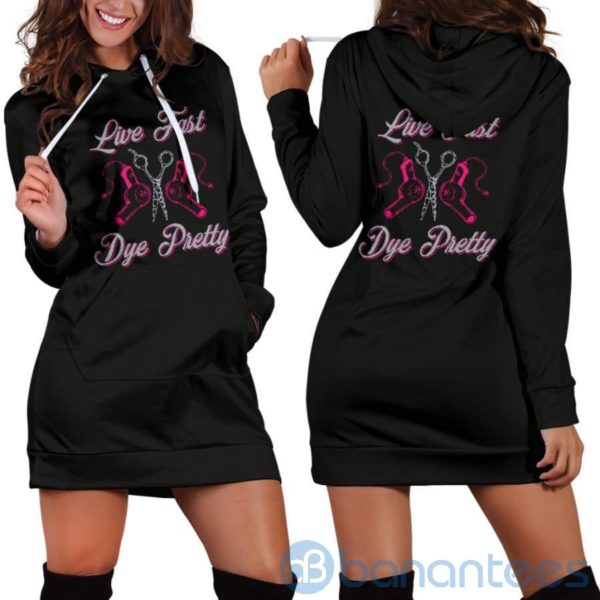 Live Fast Dye Pretty Hoodie Dress For Women Product Photo