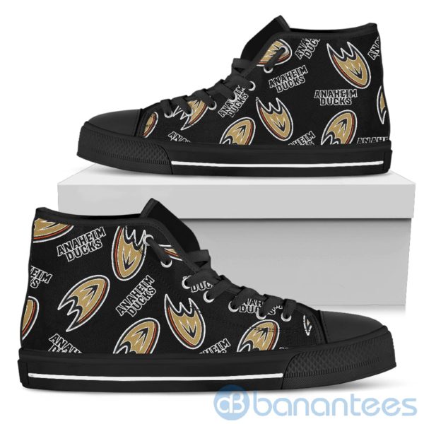 Logo All Over Printed Anaheim Ducks High Top Shoes Product Photo