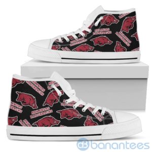 Logo All Over Printed Arkansas Razorbacks High Top Shoes Product Photo