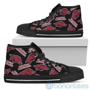 Logo All Over Printed Arkansas Razorbacks High Top Shoes Product Photo