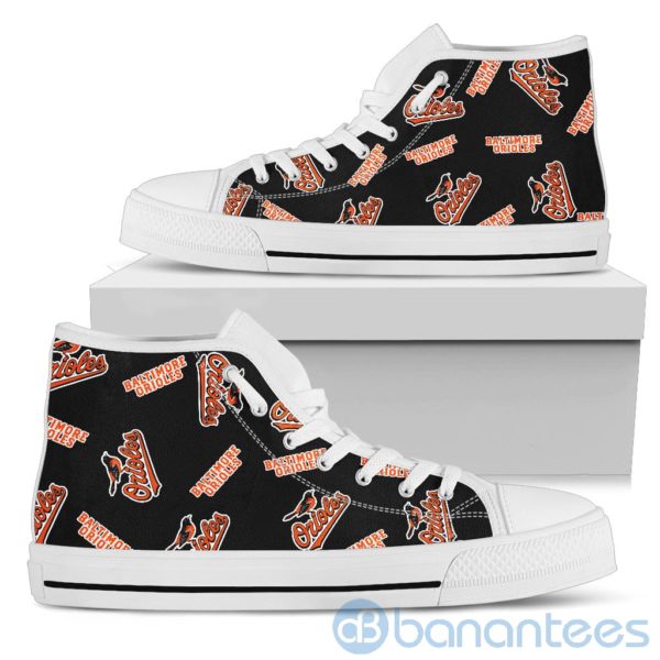 Logo All Over Printed Baltimore Orioles High Top Shoes Product Photo