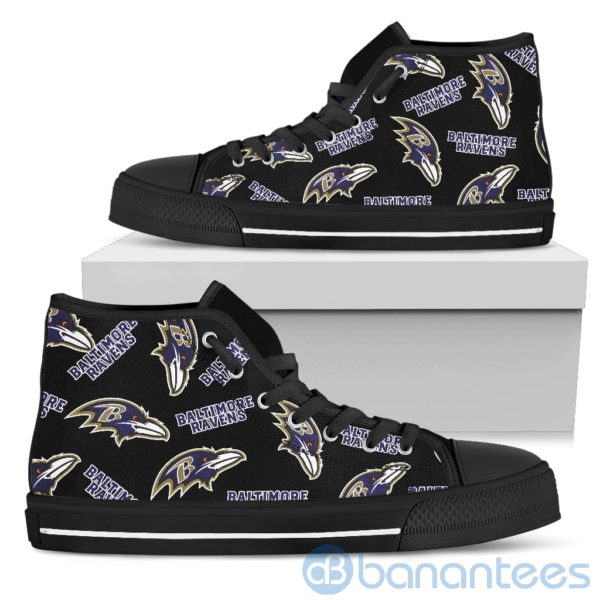 Logo All Over Printed Baltimore Ravens High Top Shoes Product Photo