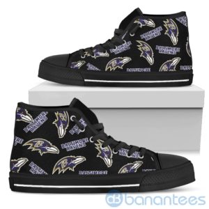 Logo All Over Printed Baltimore Ravens High Top Shoes Product Photo