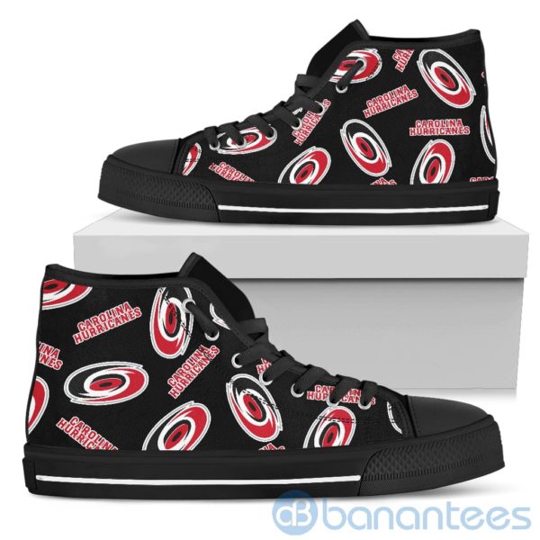 Logo All Over Printed Carolina Hurricanes High Top Shoes Product Photo