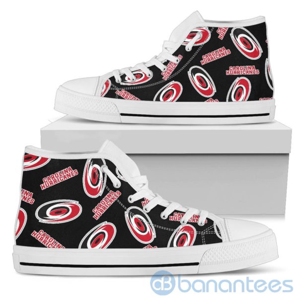 Logo All Over Printed Carolina Hurricanes High Top Shoes Product Photo