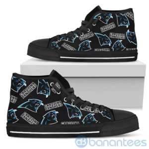 Logo All Over Printed Carolina Panthers High Top Shoes Product Photo