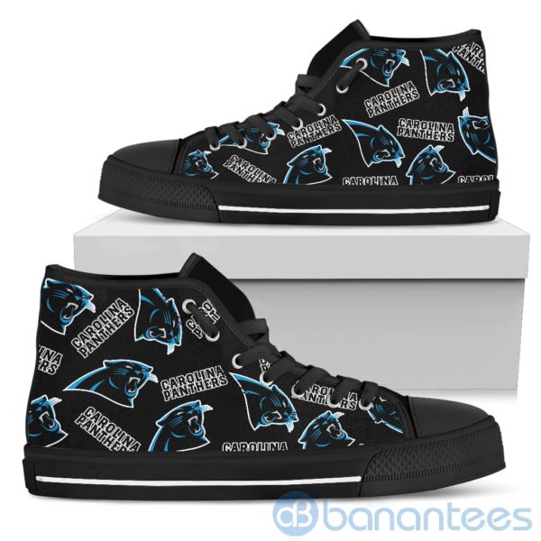 Logo All Over Printed Carolina Panthers High Top Shoes Product Photo