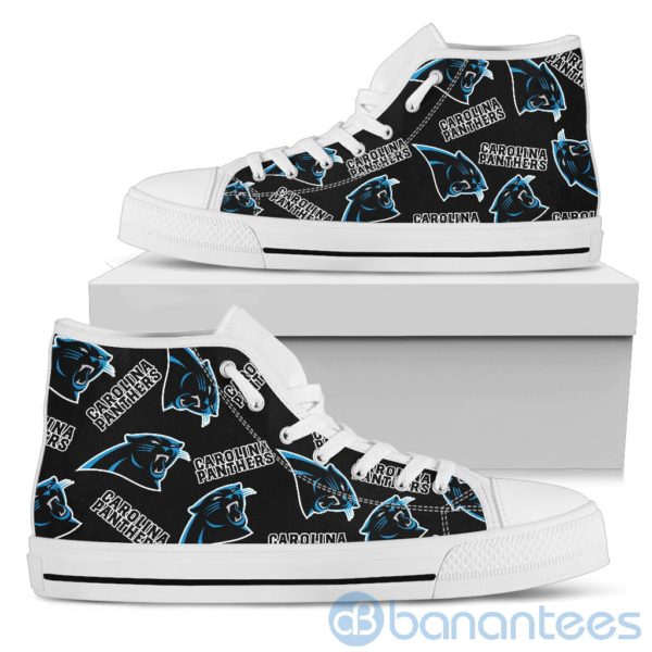 Logo All Over Printed Carolina Panthers High Top Shoes Product Photo