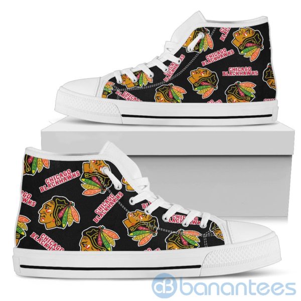 Logo All Over Printed Chicago Blackhawks High Top Shoes Product Photo
