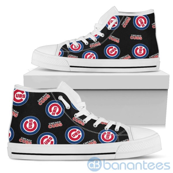 Logo All Over Printed Chicago Cubs High Top Shoes Product Photo