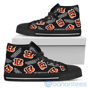 Logo All Over Printed Cincinnati Bengals High Top Shoes Product Photo
