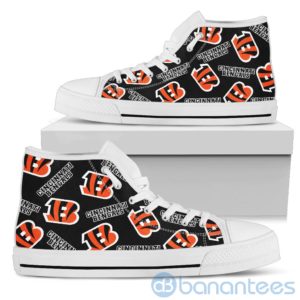 Logo All Over Printed Cincinnati Bengals High Top Shoes Product Photo