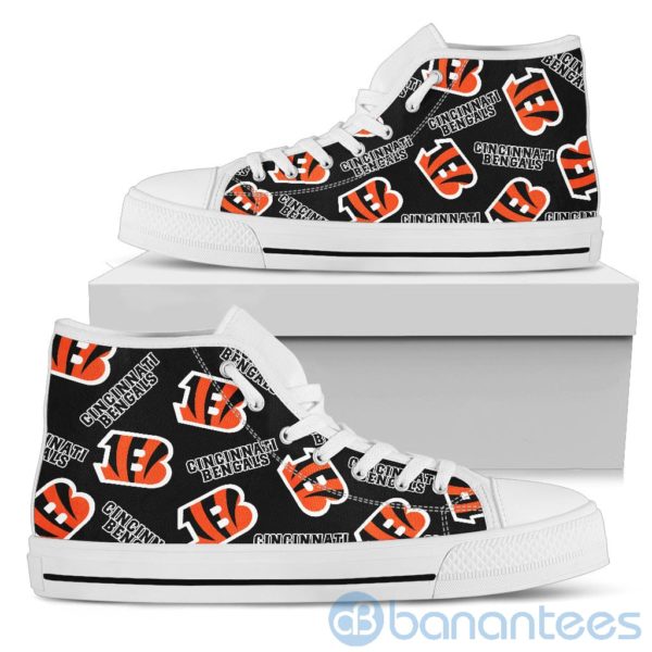 Logo All Over Printed Cincinnati Bengals High Top Shoes Product Photo