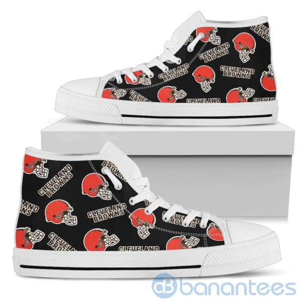 Logo All Over Printed Cleveland Browns High Top Shoes Product Photo