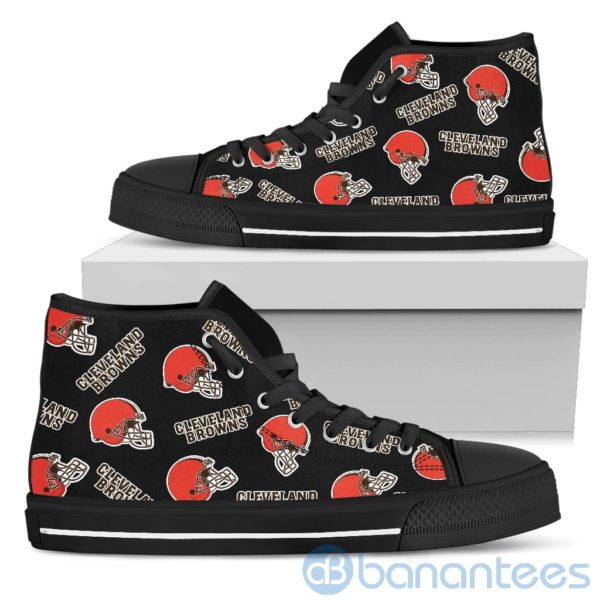 Logo All Over Printed Cleveland Browns High Top Shoes Product Photo