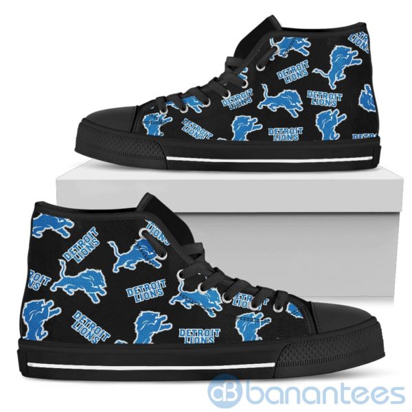 Logo All Over Printed Detroit Lions High Top Shoes Product Photo