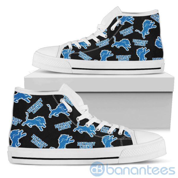 Logo All Over Printed Detroit Lions High Top Shoes Product Photo