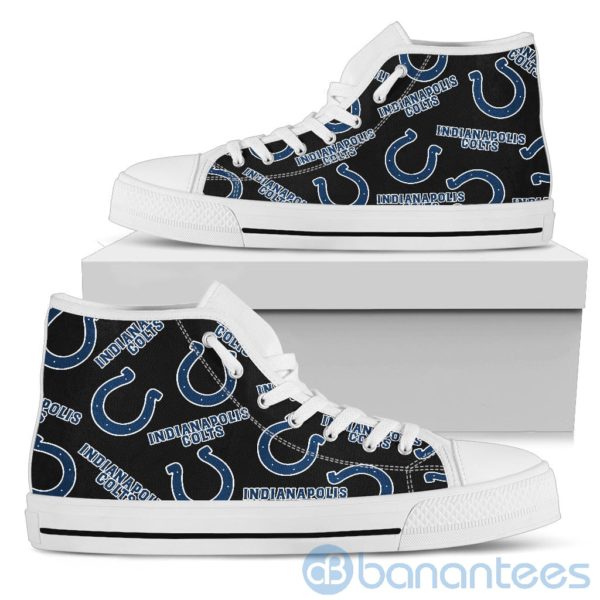 Logo All Over Printed Indianapolis Colts High Top Shoes Product Photo