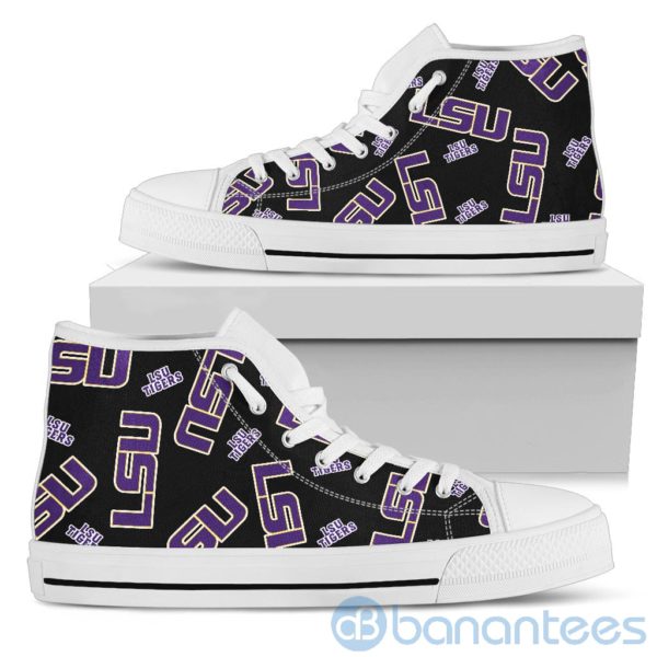 Logo All Over Printed LSU Tigers High Top Shoes Product Photo