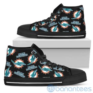 Logo All Over Printed Miami Dolphins High Top Shoes Product Photo