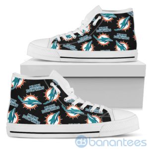 Logo All Over Printed Miami Dolphins High Top Shoes Product Photo