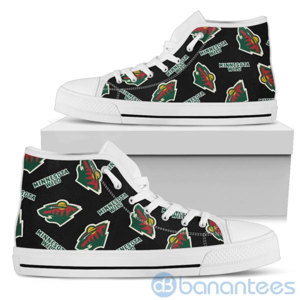 Logo All Over Printed Minnesota Wild High Top Shoes Product Photo