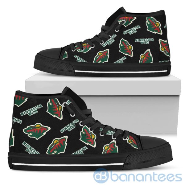 Logo All Over Printed Minnesota Wild High Top Shoes Product Photo