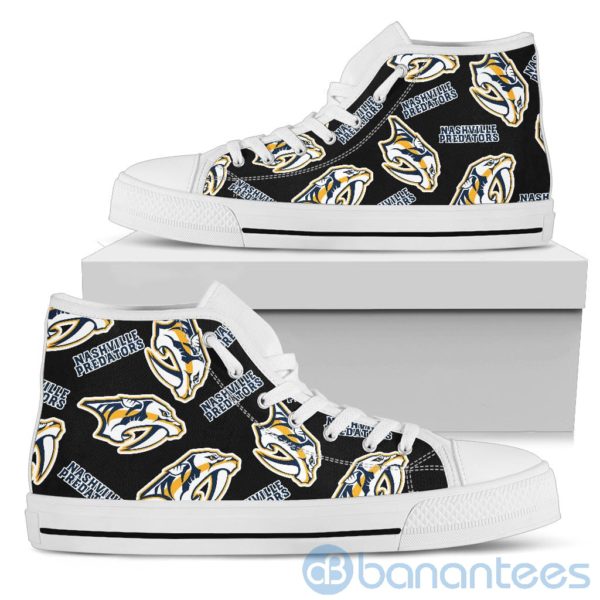 Logo All Over Printed Nashville Predators High Top Shoes Product Photo