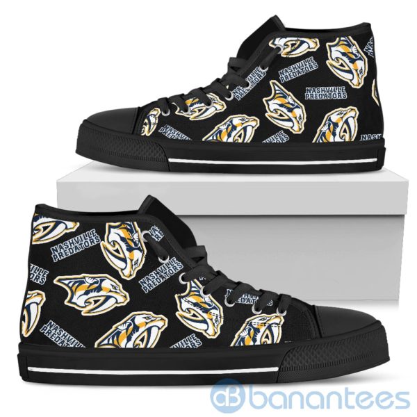 Logo All Over Printed Nashville Predators High Top Shoes Product Photo