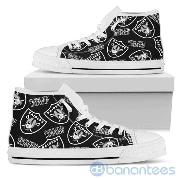 Logo All Over Printed Oakland Raiders High Top Shoes Product Photo