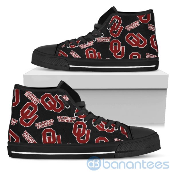 Logo All Over Printed Oklahoma Sooners High Top Shoes Product Photo