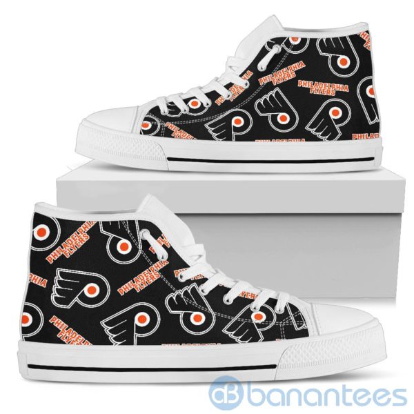 Logo All Over Printed Philadelphia Flyers High Top Shoes Product Photo