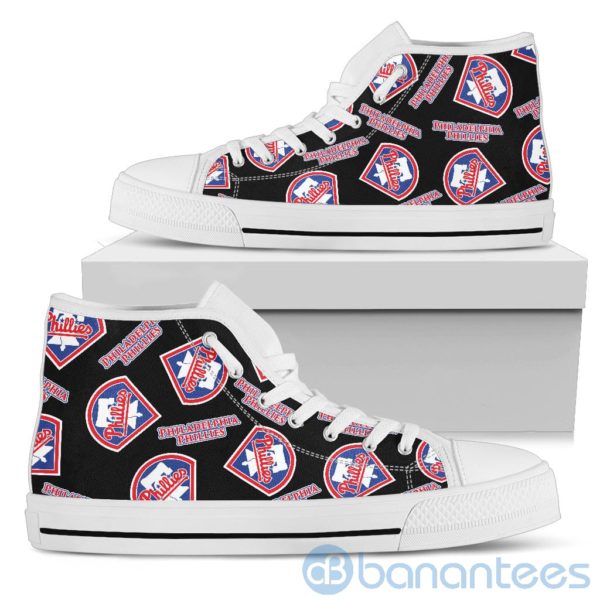 Logo All Over Printed Philadelphia Phillies High Top Shoes Product Photo
