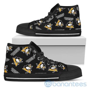 Logo All Over Printed Pittsburgh Penguins High Top Shoes Product Photo