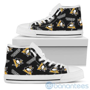 Logo All Over Printed Pittsburgh Penguins High Top Shoes Product Photo