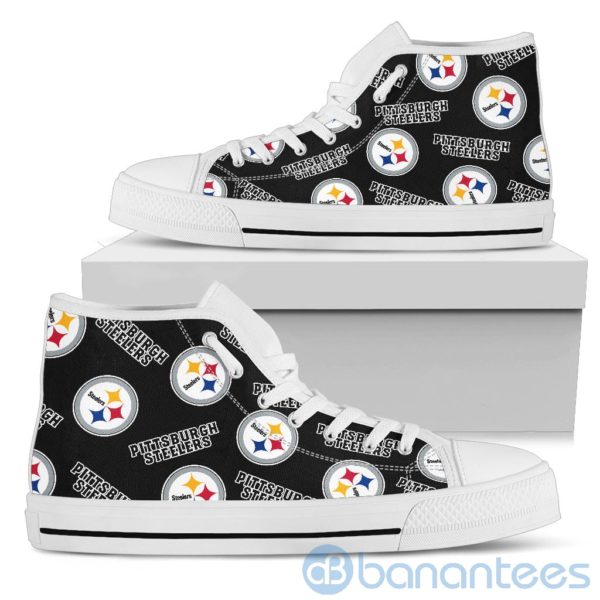 Logo All Over Printed Pittsburgh Steelers High Top Shoes Product Photo